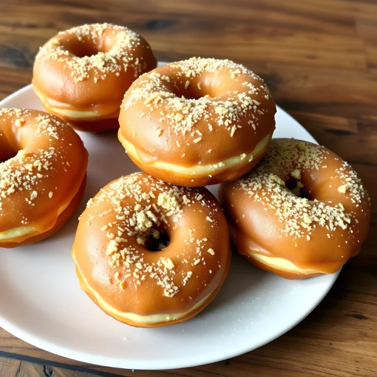 Classic Peach Cobbler Cheesecake Donuts