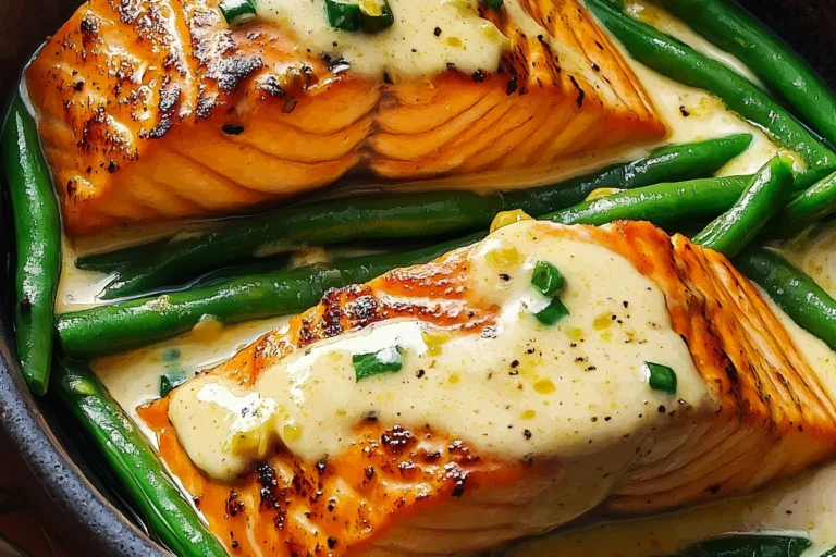 Garlic Butter Salmon Bowls with Green Beans
