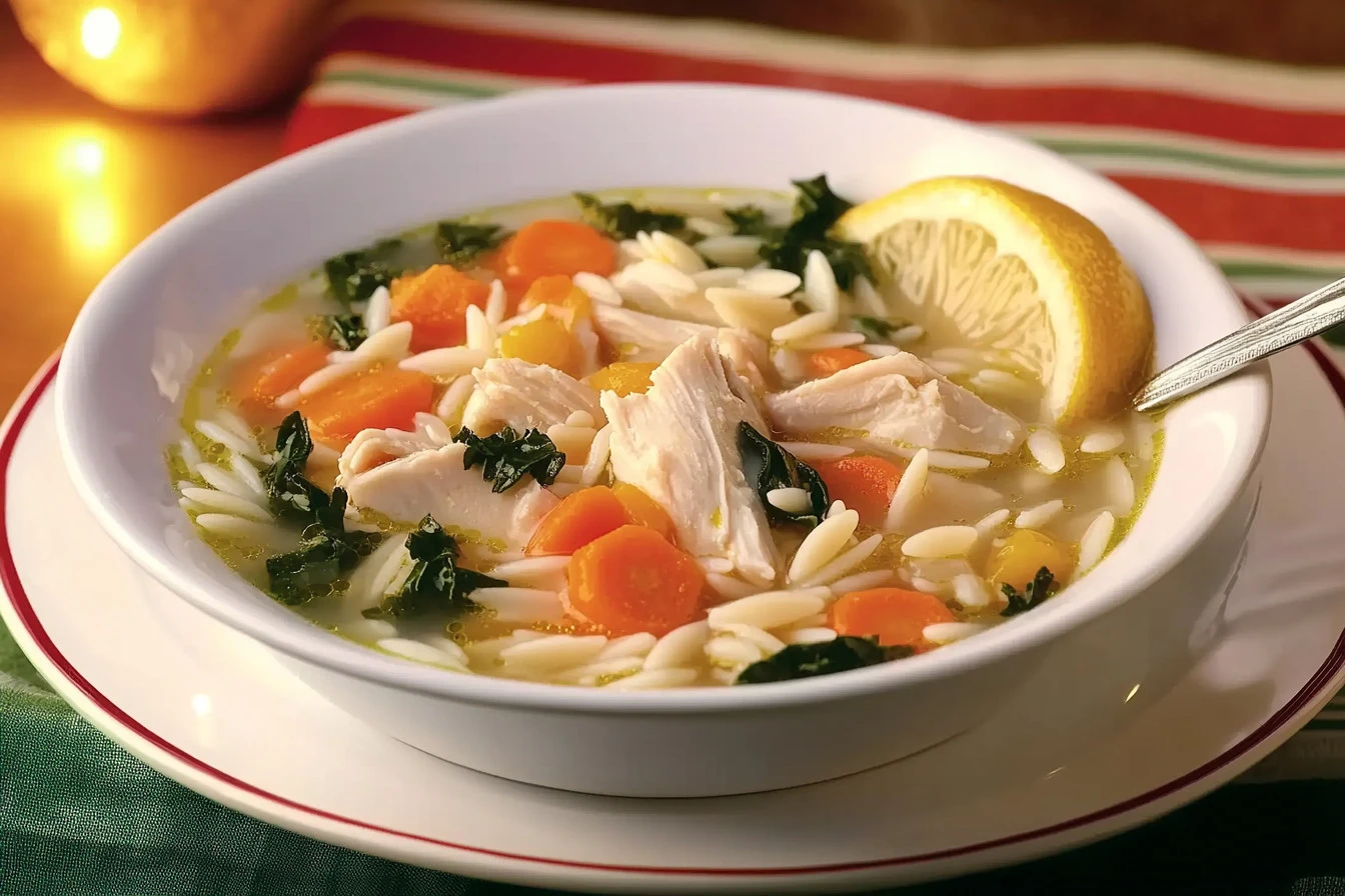 Lemon Chicken Orzo Soup