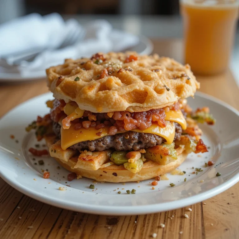 Loaded Cheeseburger Waffle Fry Bake