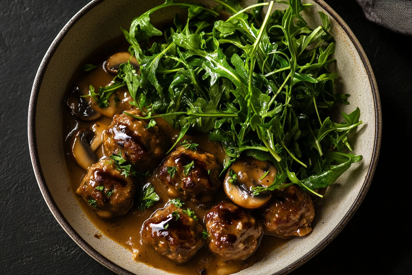 Salisbury Steak Meatballs with Mushroom Gravy