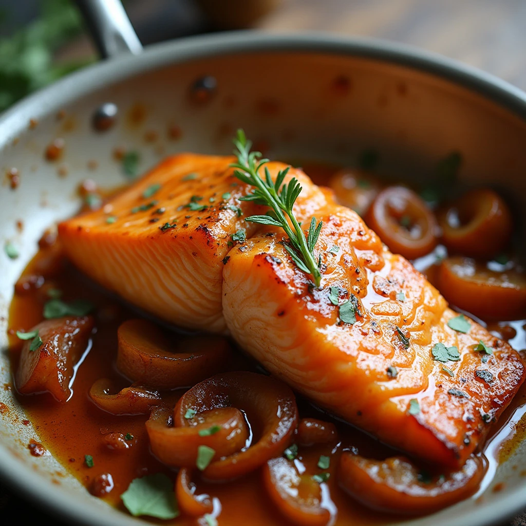 Spicy Salmon with Caramelized Onions