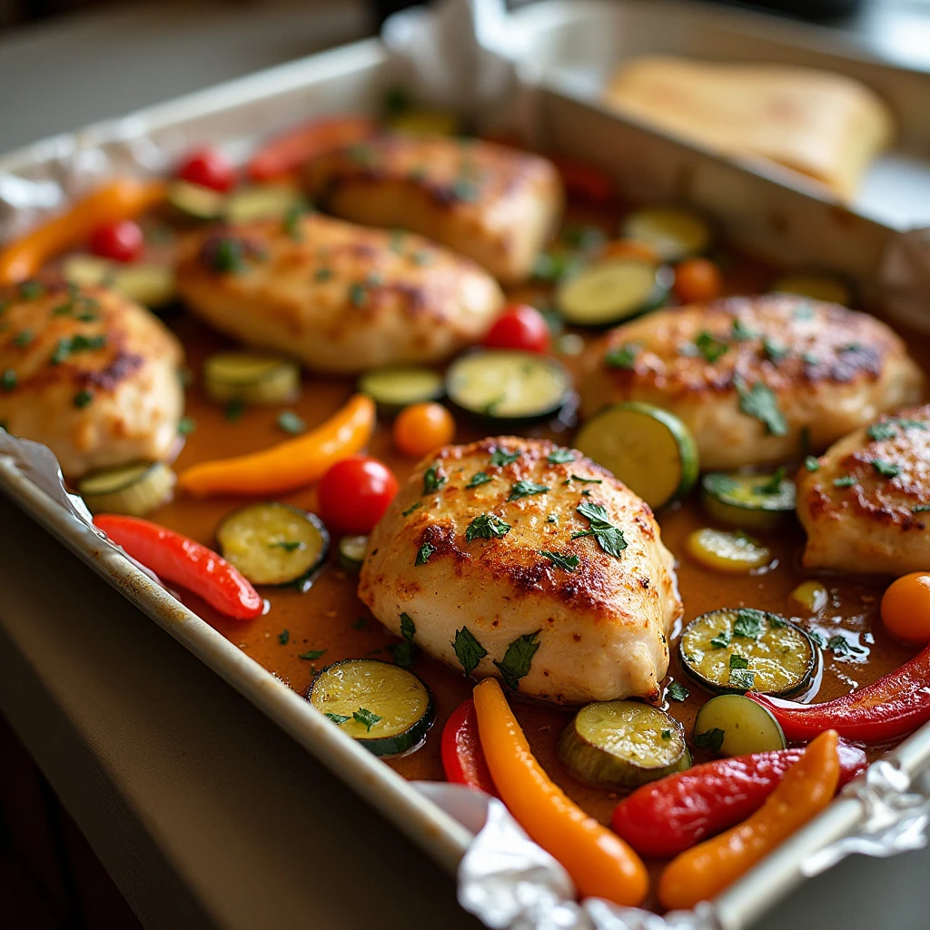 Keto Smoky Chicken and Vegetable Sheet Pan Dinner